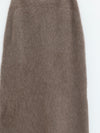 SWAYING 25 Fall/Winter Collection: Fringe-trimmed Yak Wool Maxi Skirt SW-SW25AW3B15C1S2-HZ (Gray-Brown)